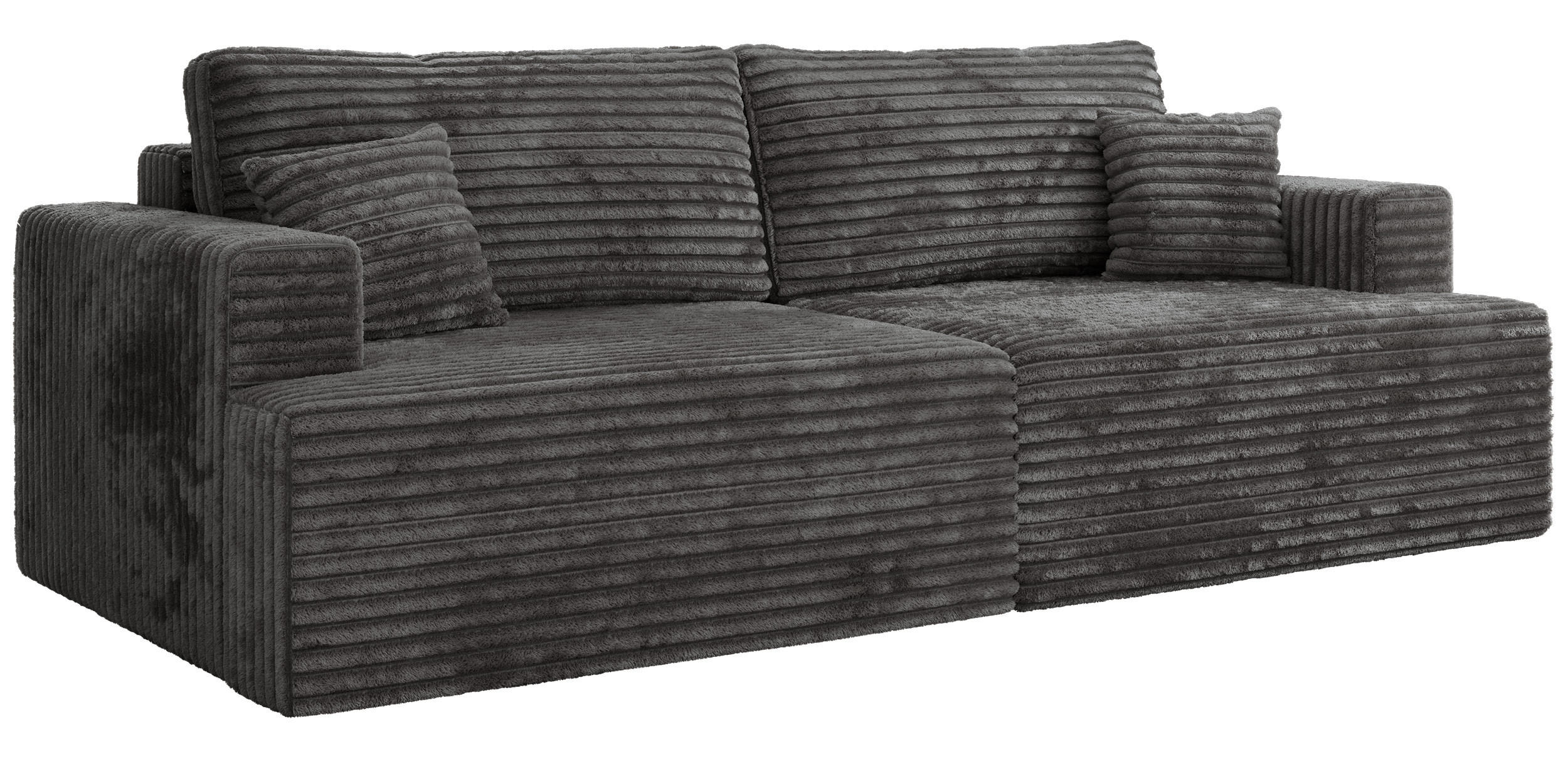 4-SITZER SOFA VIRELLA Dunkelgrau Cord - Dunkelgrau/Schwarz, Textil (240/88/115cm) - MKS