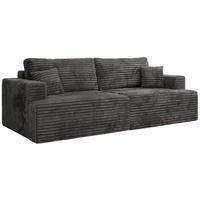 4-SITZER SOFA VIRELLA Dunkelgrau Cord - Dunkelgrau/Schwarz, Textil (240/88/115cm) - MKS