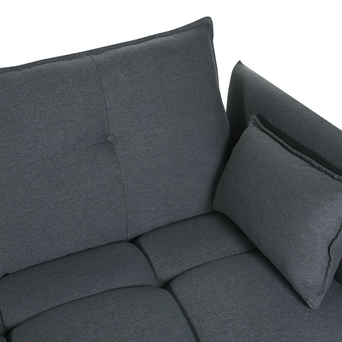 4-SITZER-ECKSOFA Polyester Grau linksseitig Tomra - Graphitfarben, Textil (325/136cm) - Beliani