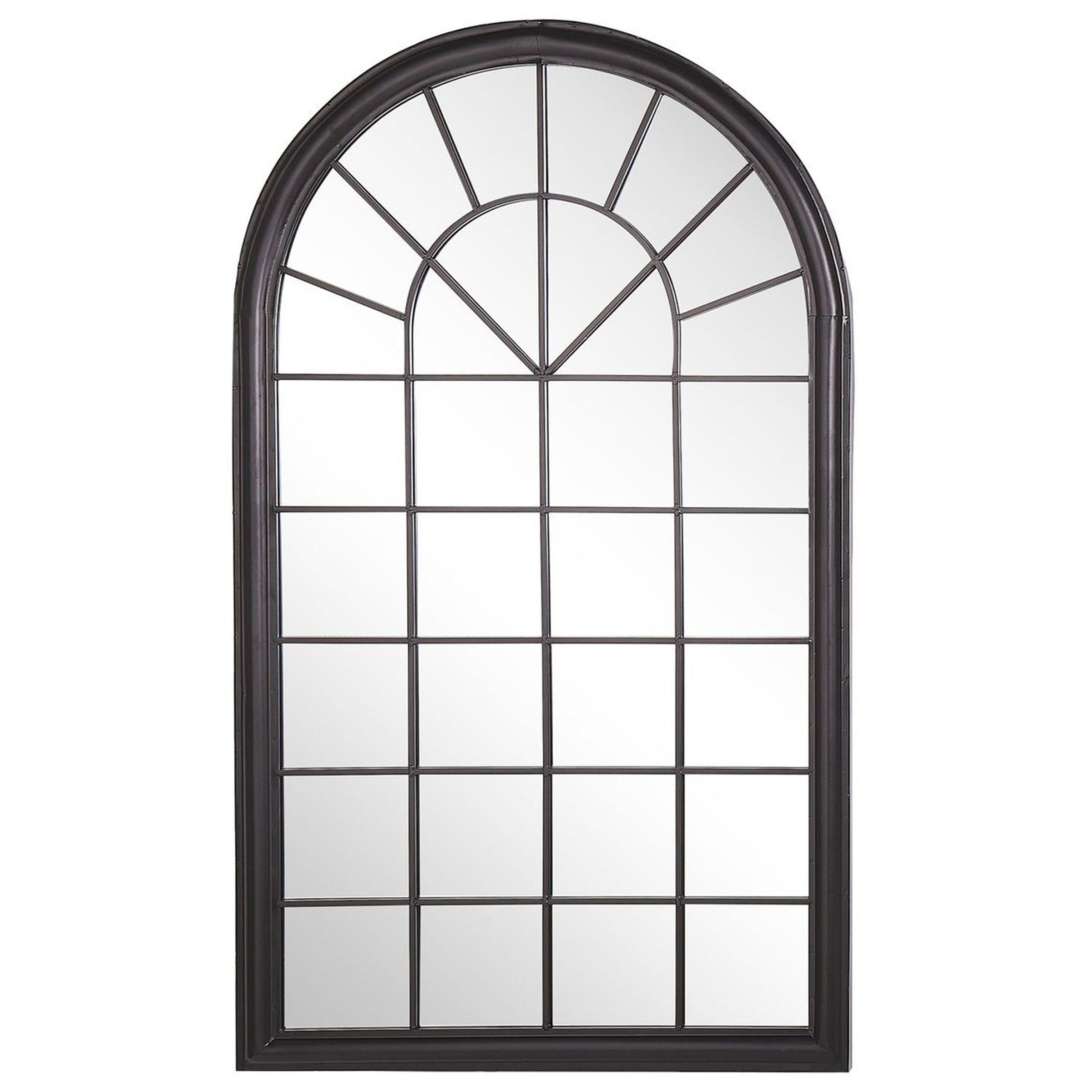WANDSPIEGEL schwarz Fensteroptik 77/130 cm Trevol - Schwarz, Metall (77/130/5cm) - Beliani