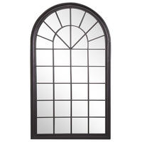 WANDSPIEGEL schwarz Fensteroptik 77/130 cm Trevol - Schwarz, Metall (77/130/5cm) - Beliani