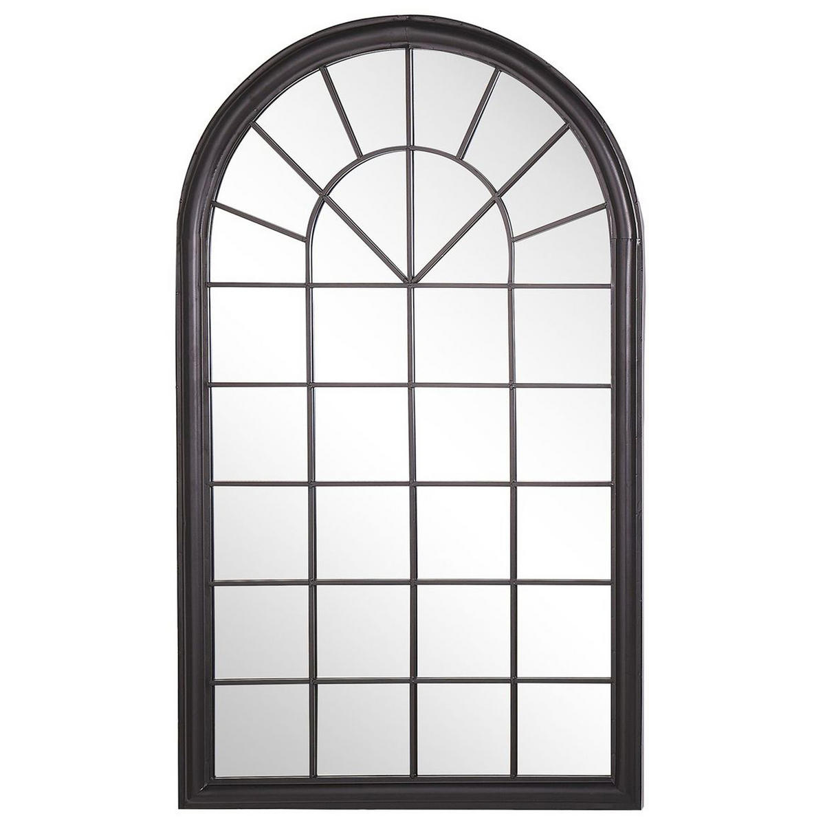 WANDSPIEGEL schwarz Fensteroptik 77/130 cm Trevol - Schwarz, Metall (77/130/5cm) - Beliani