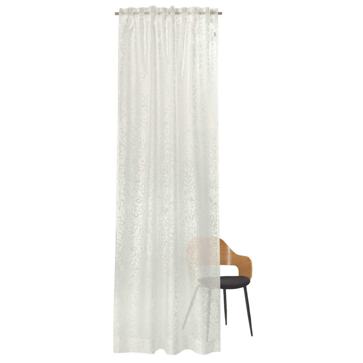 TRANSPARENTER SCHLAUFENVORHANG CLEO - Weiß, Textil (130/0.5/250cm) - Esprit