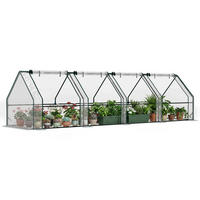 MINI-GEWÄCHSHAUS, Tunnel, 4 Fenster, Rolltür, Stahl, PE 140g/m², UV-beständig, Transparent - Multicolor, Kunststoff (360/90/90cm) - FORIOUS