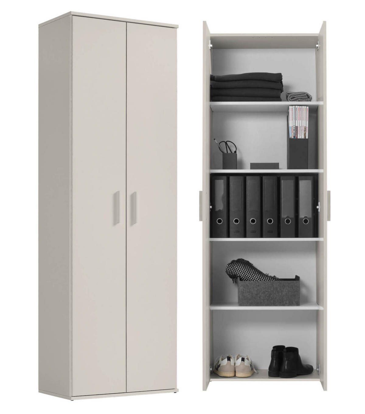 MEHRZWECKSCHRANK Der Lange - Beige, Holzwerkstoff (60/180/34cm) - Mokebo