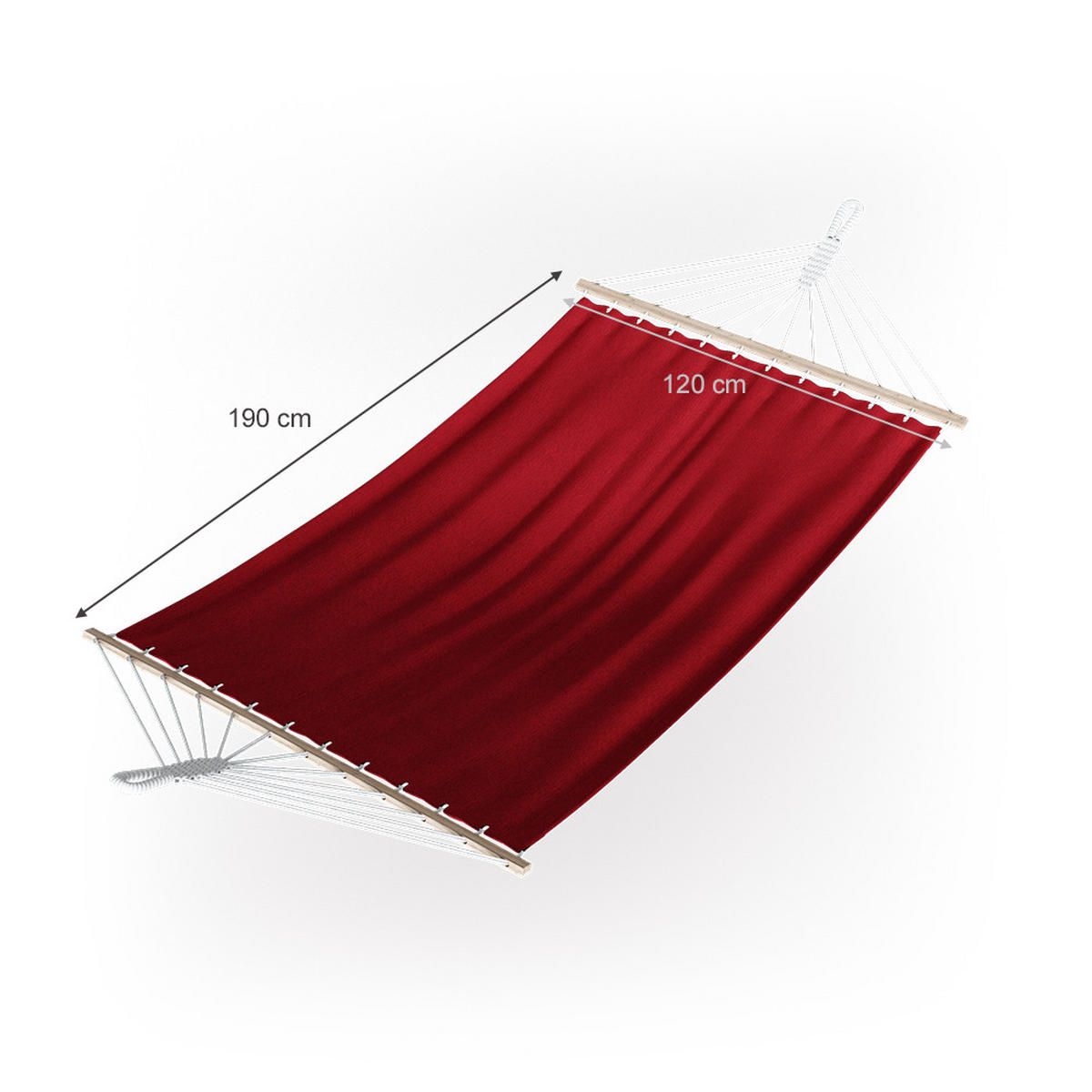 HÄNGEMATTE Rot 190 x 120 cm - Rot, Naturmaterialen (190/190/120cm) - OK-Living