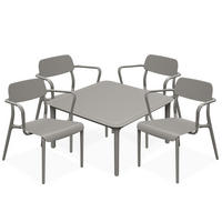 GARTENMÖBEL-SET GALIO, 5-tlg - Graubraun, Kunststoff - KONSIMO®