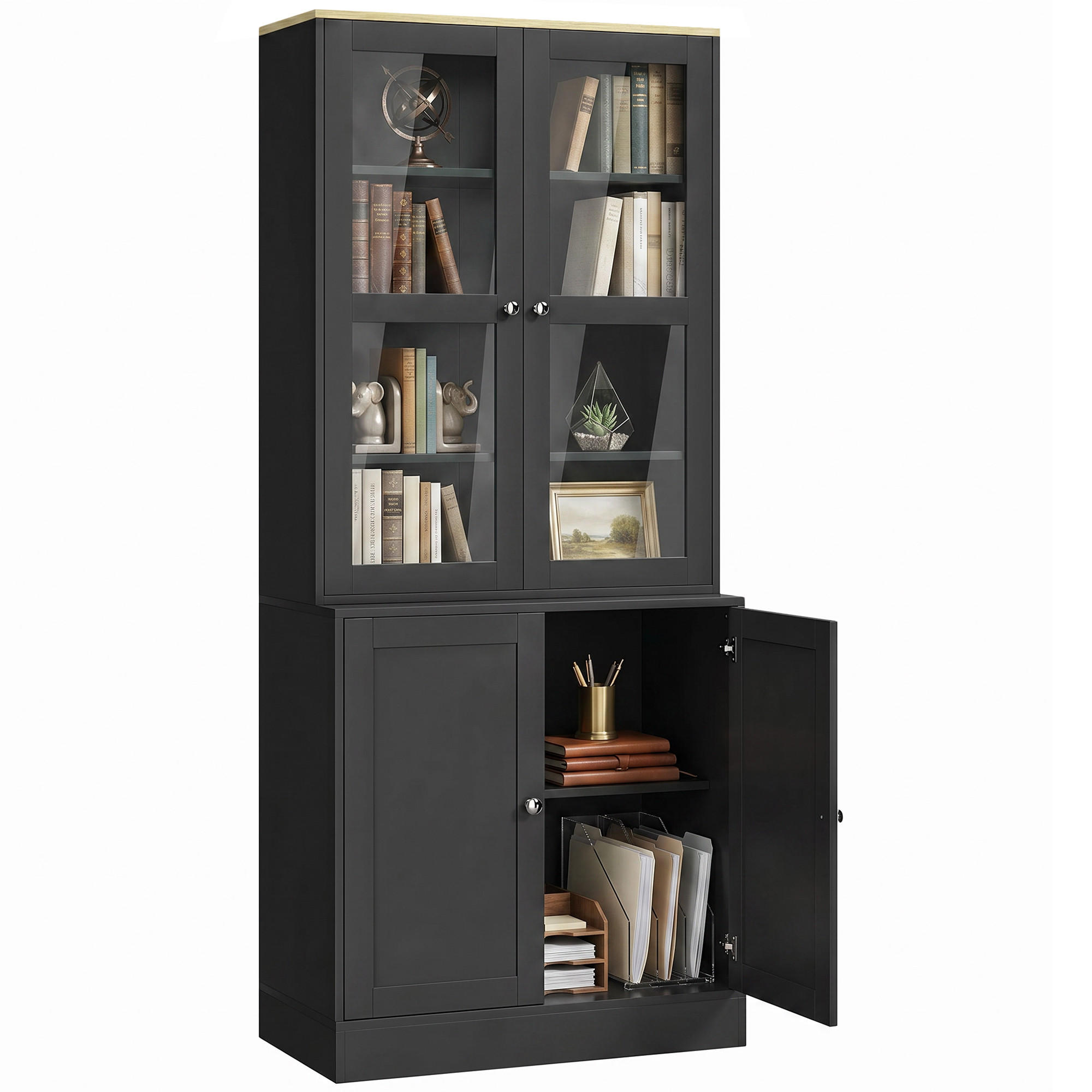 XXXLutz Büroschrank Schwarz 40x179x76 cm