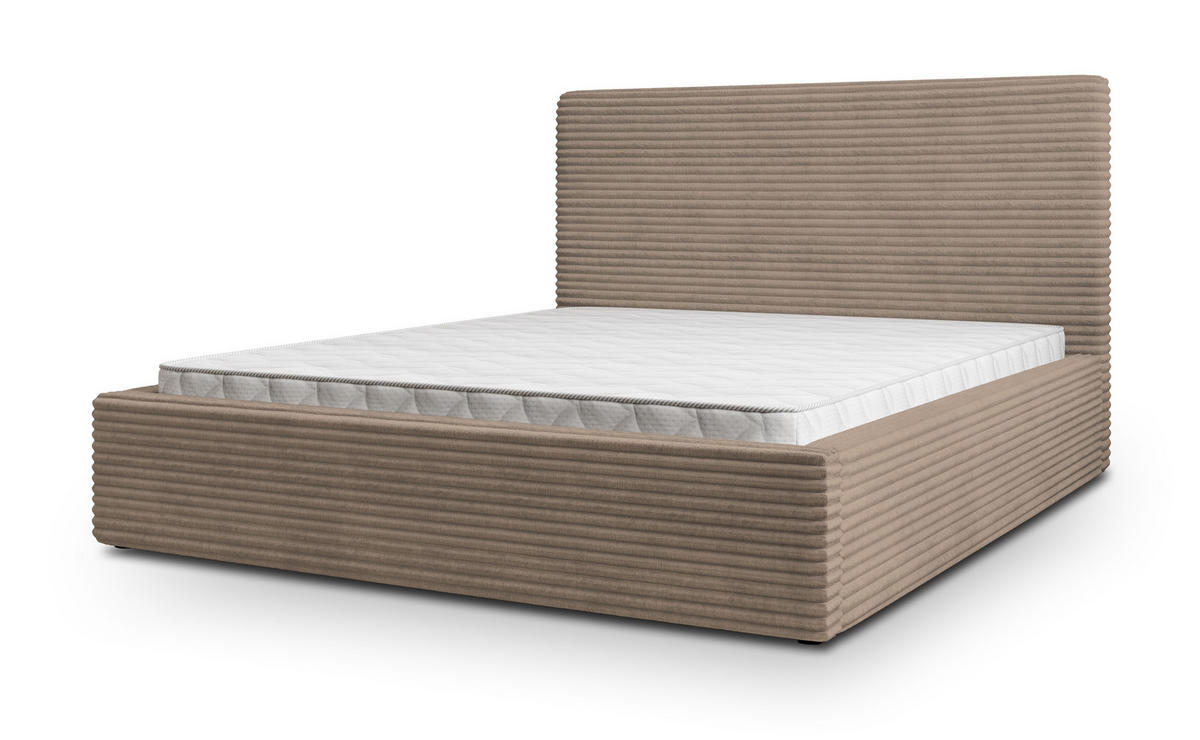 POLSTERBETT MIRETTI 140x200 cm mit Bettkästen - Beige - Beige, Holz (140/200cm) - MASSENO