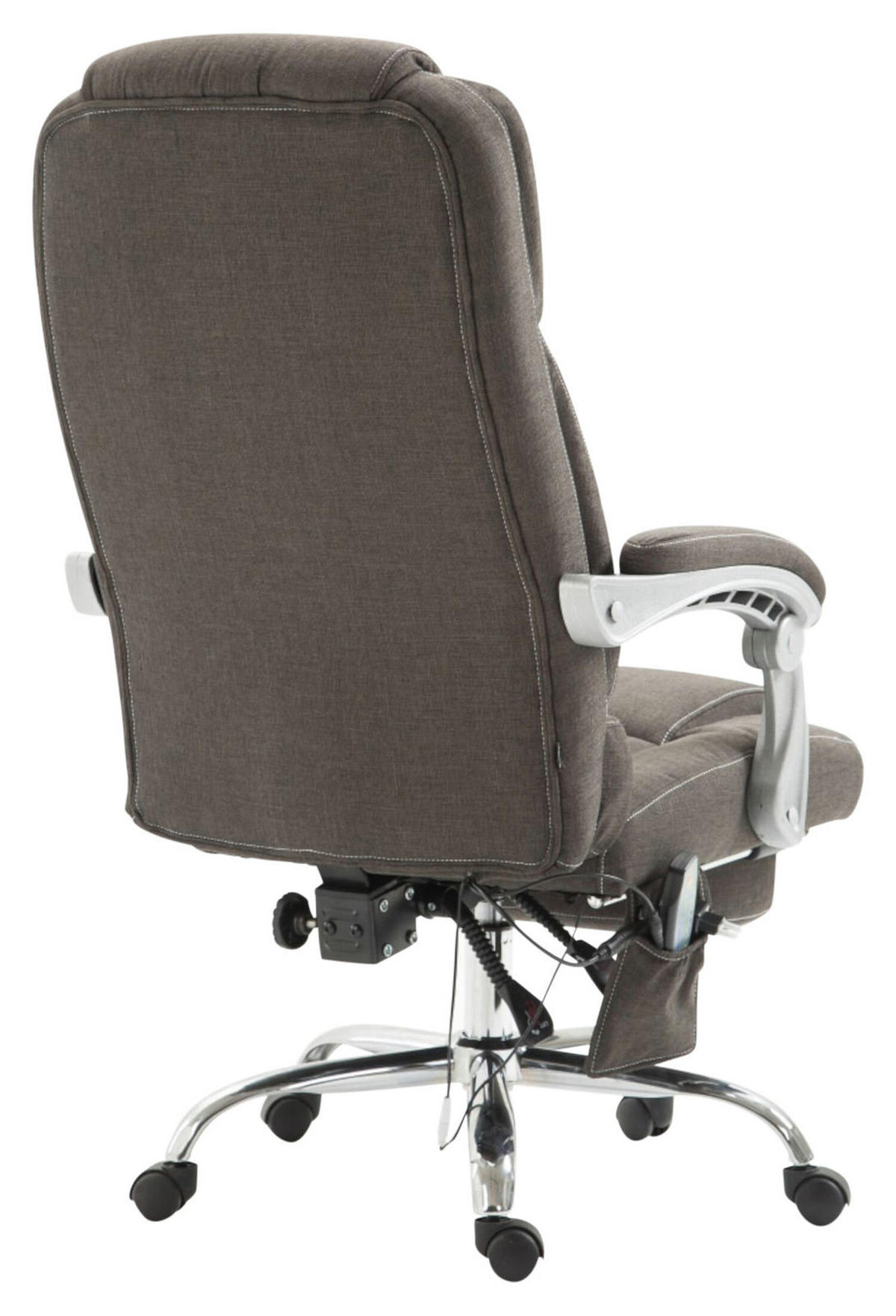 BÜROSTUHL Pacira, Stoff mit Massagefunktion Dunkelgrau - Dunkelgrau, Textil/Metall (68/127/64cm) - TPFLiving