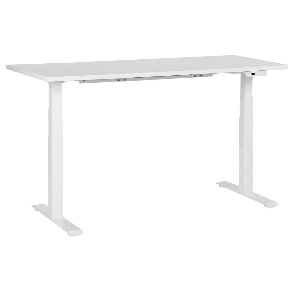 Beliani PSACÍ STŮL bílý 160/72 cm elektrický výškově nastavitelný Destin III