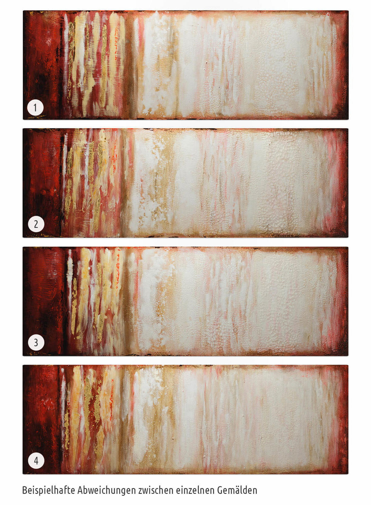 ACRYLBILD HANDGEMALT 150/50 cm - Rot/Braun, Holz/Textil (2.2/50cm) - KUNSTLOFT