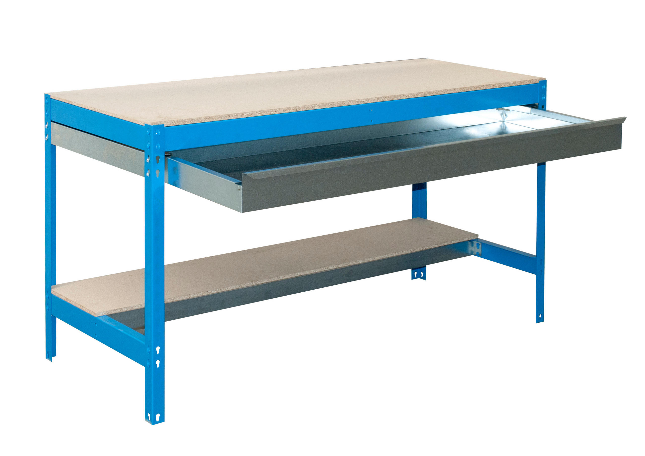 WERKBANK BUFFALO mit Schubfach | HxBxT 84x90x61cm | Traglast 400kg | Blau - Blau, Metall (90/84/61cm) - PROREGAL