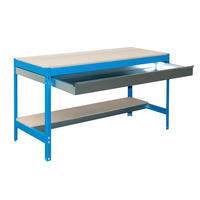 WERKBANK BUFFALO mit Schubfach | HxBxT 84x120x76cm | Traglast 600kg | Blau - Blau, Metall (120/84/76cm) - PROREGAL