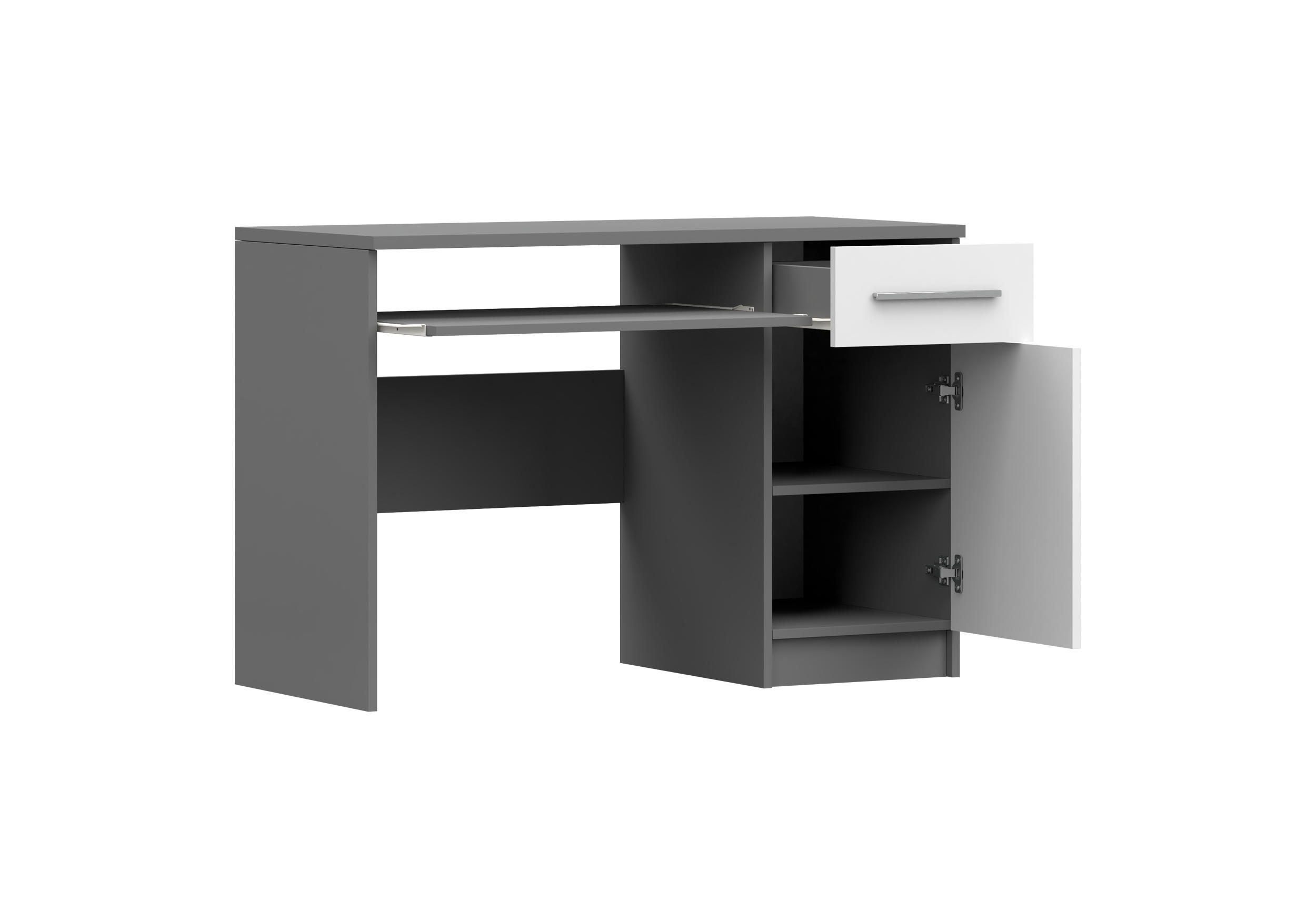 SCHREIBTISCH Marsala - WEIß + GRAU - Grau, Holzwerkstoff (50/110/76cm) - Möblo