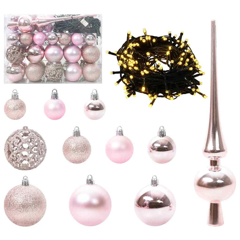 vidaXL Weihnachtskugelset Rosa 6x27x6 cm