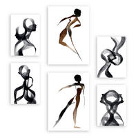 POSTER Set Mit 6 Body Virtue 2 in abstrakten Liebhabern Größe A3 & A4 Rahmenlos - Klar, Papier (29.7/1cm) - Nacnic