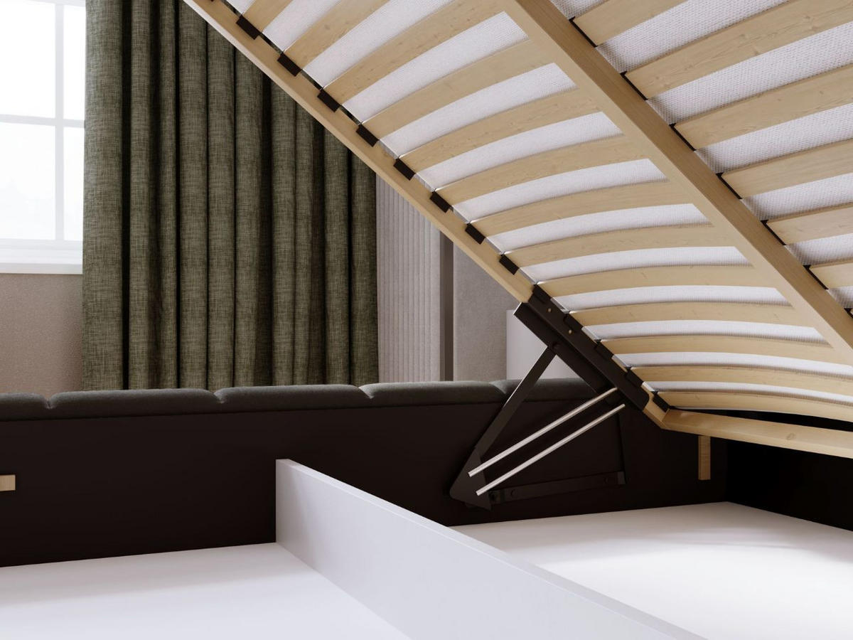 POLSTERBETT Orio 160x200 Dunkelgrau - Dunkelgrau, Textil (160/200cm) - Graingold