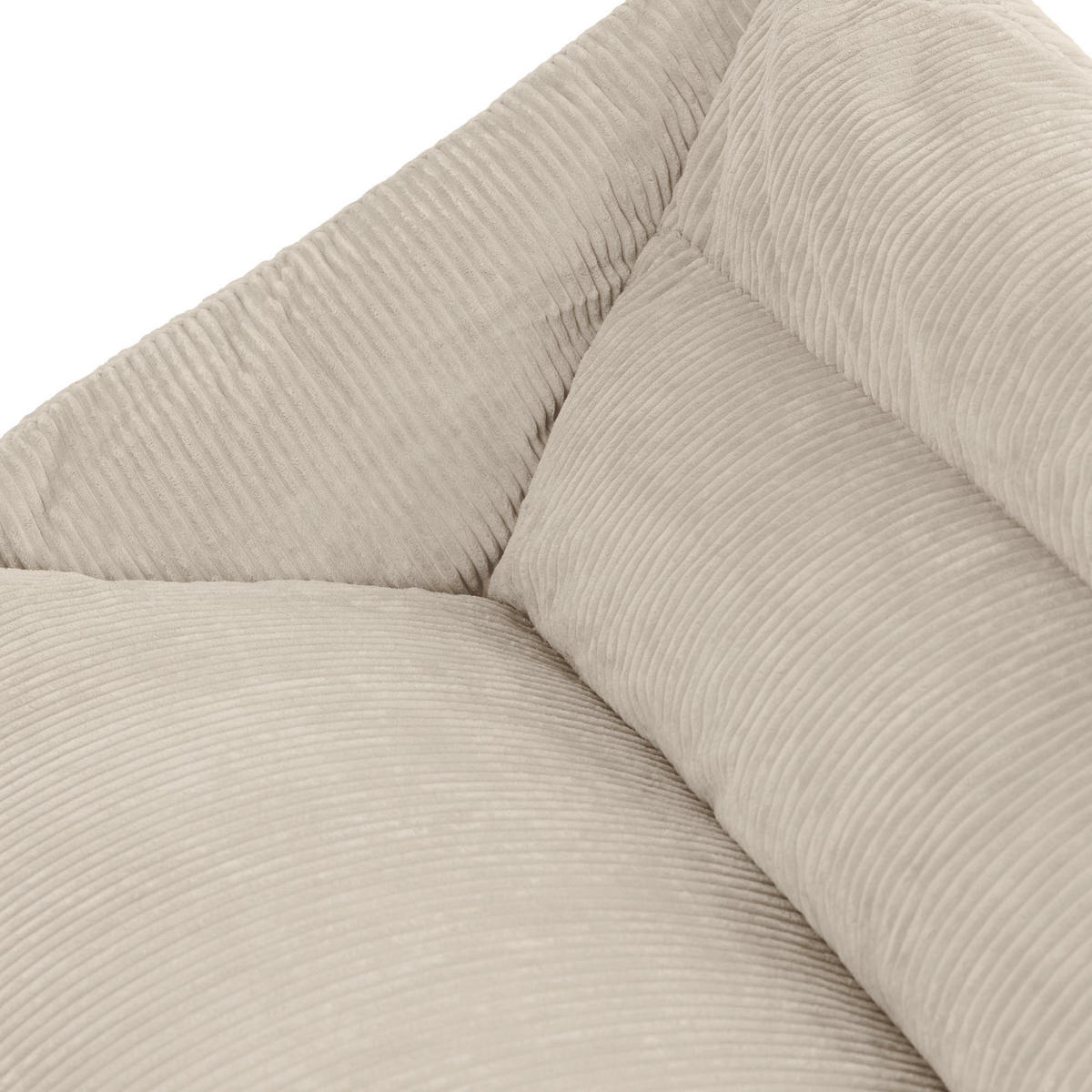 SITZSACK Sofa mit Sessel und rundem Hocker Cecilia - Beige, Textil (160/35/93cm) - icon