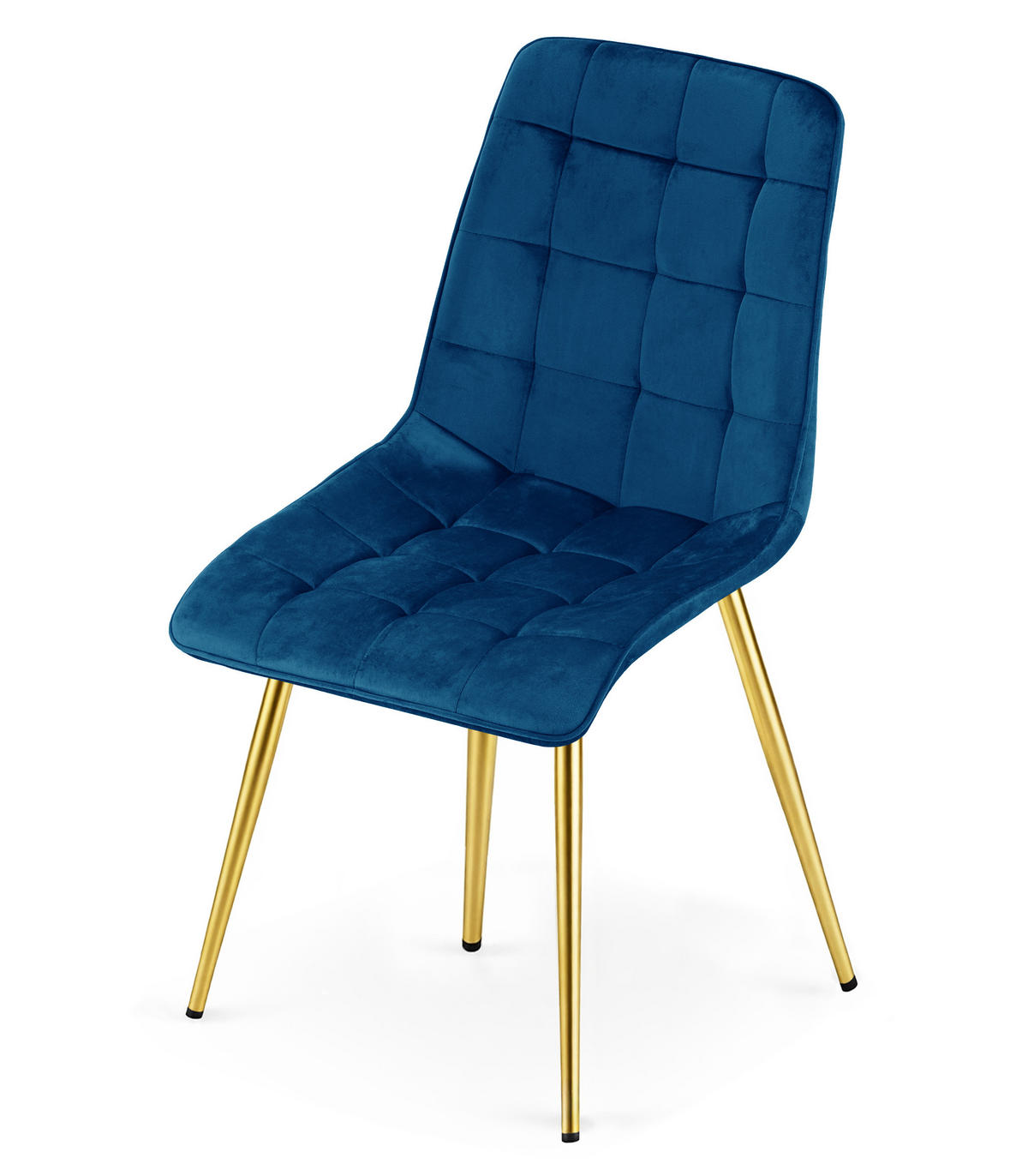 STUHL Granat 49x60 cm SPLIT Samtbezug - Blau, Metall (49/56/60cm)