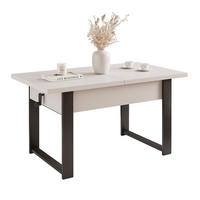 COUCHTISCH TIVOR Multifunktionalität 3-in-1 - Kaschmir/Schwarz, Holzwerkstoff/Metall (67/120/63.5cm) - Idohome