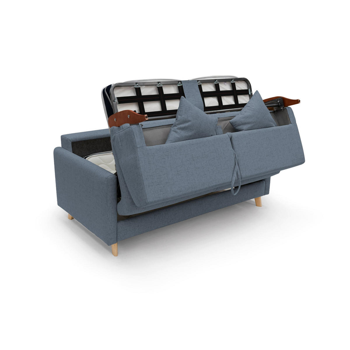 SCHLAFSOFA Edgar - Blau, Textil (160/94/97cm) - Divani.store