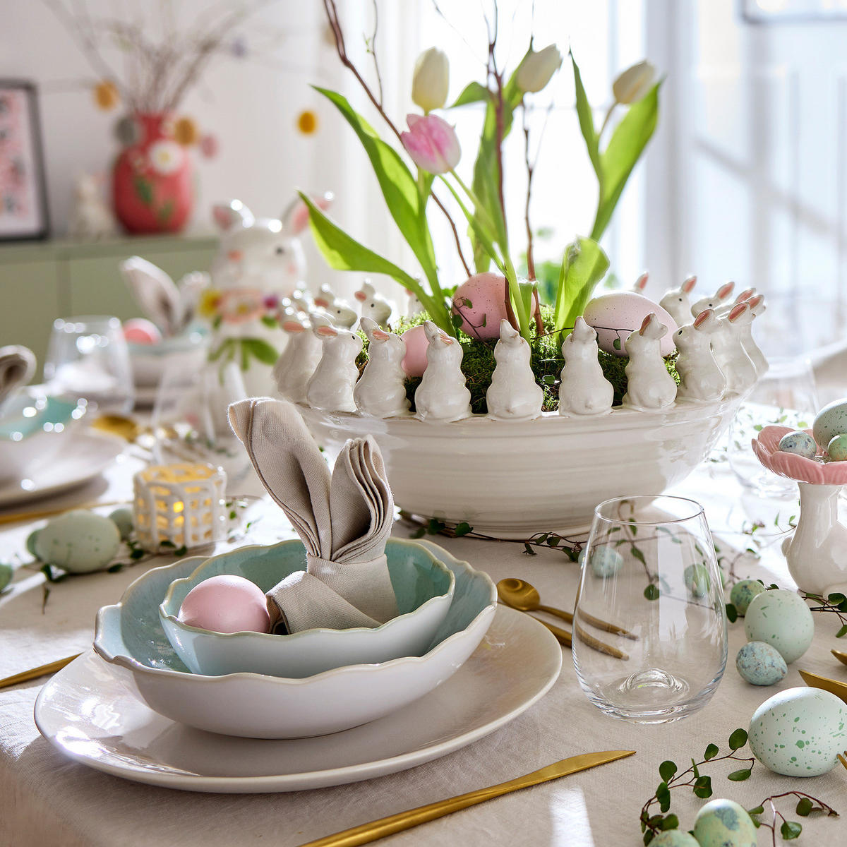 SCHALE Gaia - Mintgrün, Keramik (24/24/8cm) - Butlers