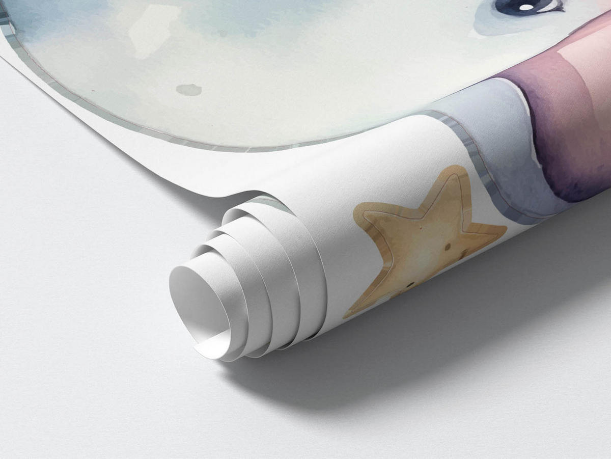 WANDAUFKLEBER 80x138cm - Pastellfarbene Tiere - Multicolor, Kunststoff (80/138/0.1cm) - Wallfluent