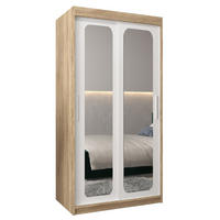 SCHWEBETÜRENSCHRANK 200/100/62 2-türig - Silberfarben/Weiß, Holz/Kunststoff (100/200/62cm) - Abiks Möbel