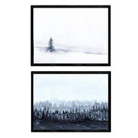 POSTER Set Mit 2 Nordic Landschaft Schnee A3 Rahmenlos - Klar, Papier (29.7/5/42cm) - Nacnic