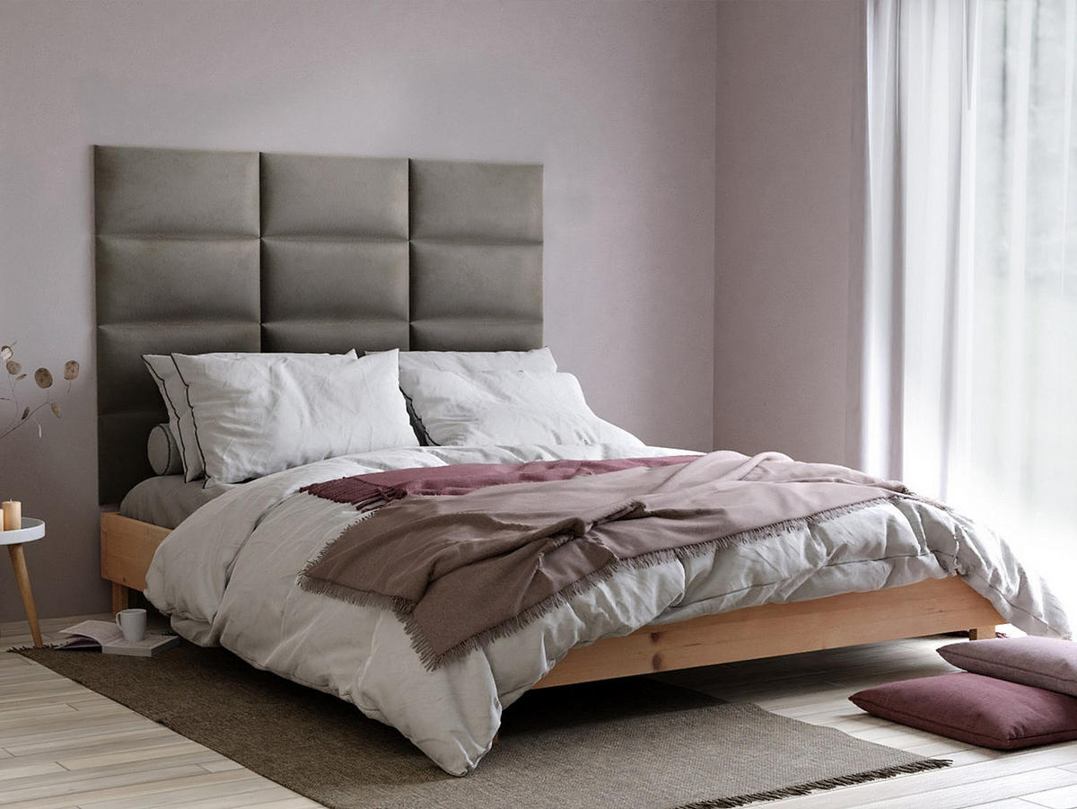 WANDPANEEL Bettkopfteil - Samt - 180 cm - Taupe - BONTE - Braun, Textil (180/120/5cm) - Pascal Morabito