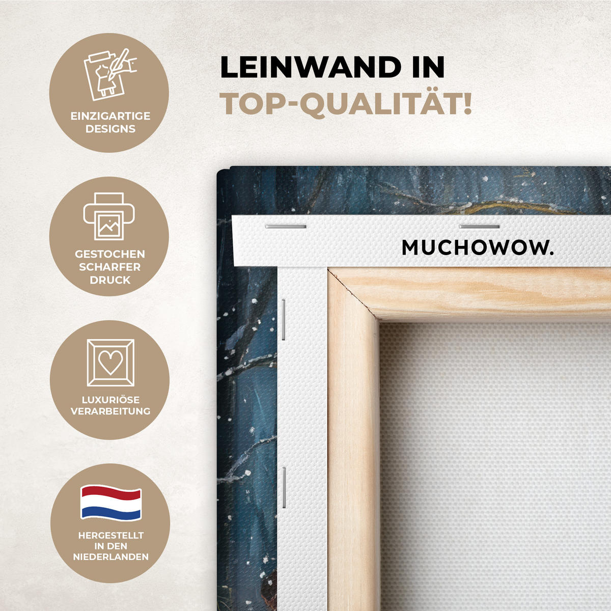 LEINWANDBILD Schneemann - Schnee - Winter - Wald Deko Wohnzimmer 20x30 cm - Hellblau, Textil (20/30cm) - MuchoWow