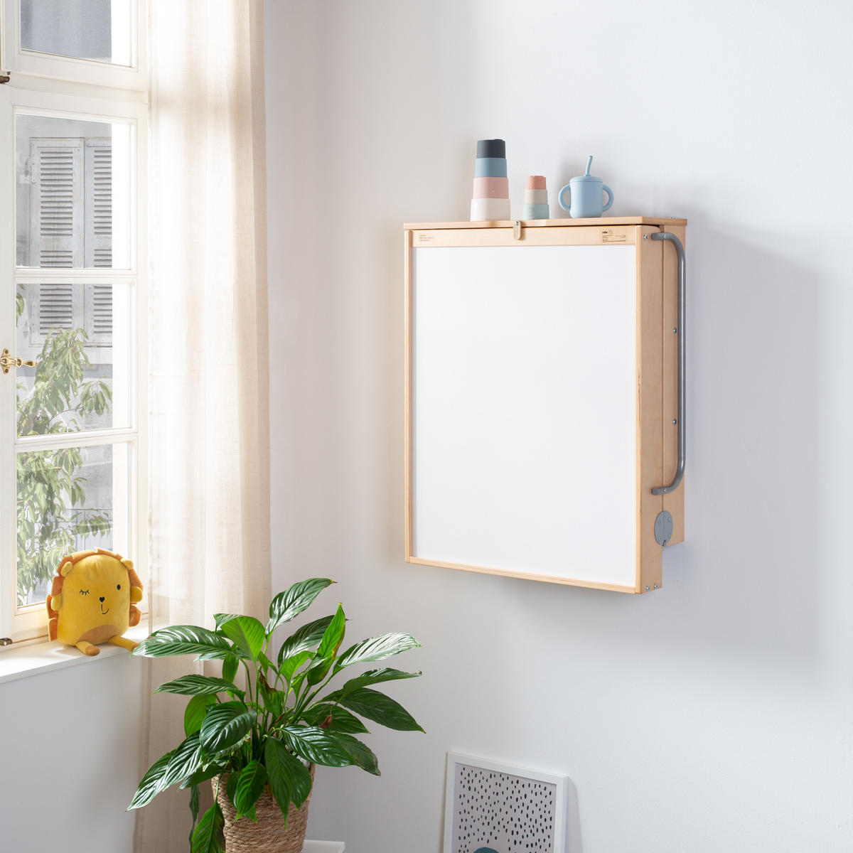 WANDWICKELREGAL roba Style grau - Naturfarben, Holzwerkstoff (66.5/78/76.5cm) - Roba