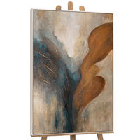 GEMÄLDE Wind und Gold Schattenfugenrahmen Beige 140x100 cm - Beige, Holz (140/100cm) - YS-art gallery