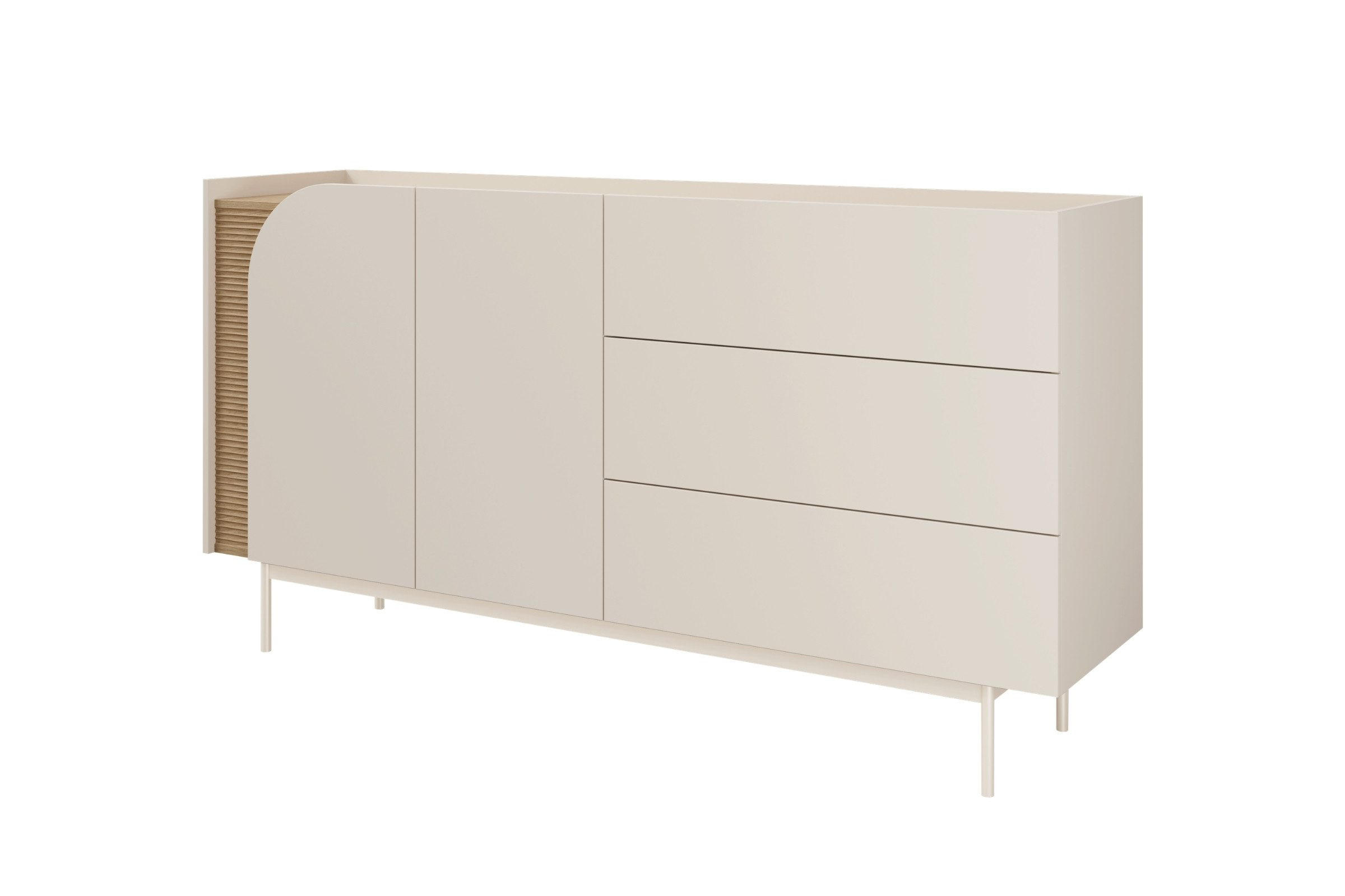 KOMMODE CARLO 06 172/90/42 cm in Macadamia / Frühlingseiche - Kaschmir, Holzwerkstoff (172/90/42cm) - Deine Möbel 24