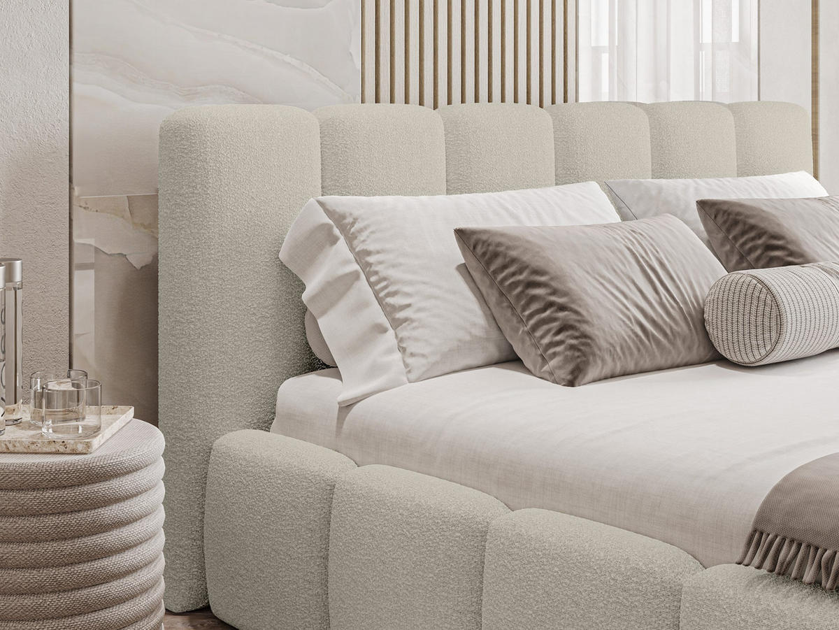 POLSTERBETT Lukhi 200x200 cm, Beige - Beige, Textil (200/200cm) - Fedve