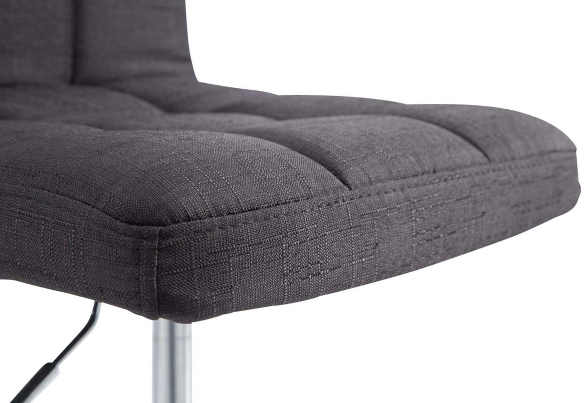 DREHSTUHL 4er Set Stoff schwarz - Chromfarben/Schwarz, Textil/Metall (44/74/49cm) - CLP