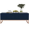 COUCHTISCH Elpis Marineblau matt Glamour 110 cm - Blau/Kupferfarben, Holzwerkstoff/Metall (54/110/39cm) - Meble Lindner