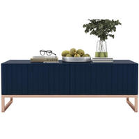 COUCHTISCH Elpis Marineblau matt Glamour 110 cm - Blau/Kupferfarben, Holzwerkstoff/Metall (54/110/39cm) - Meble Lindner