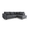 AUSKLAPPBARES-ECKSOFA rechts Caro aus strukturiertem Stoff dunkelgrau 5 Sitzplätze - Dunkelgrau, Textil (187/247cm) - Micadoni