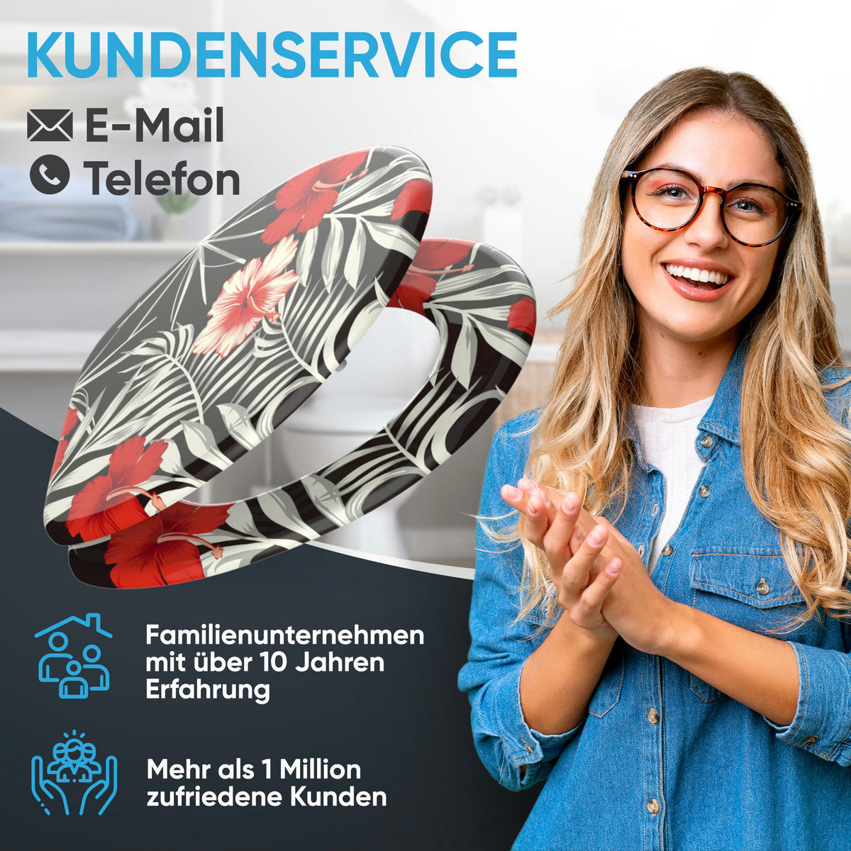 WC Sitz mit Absenkautomatik Hibisca - Schwarz, Holzwerkstoff (38/6/47cm) - Sanilo