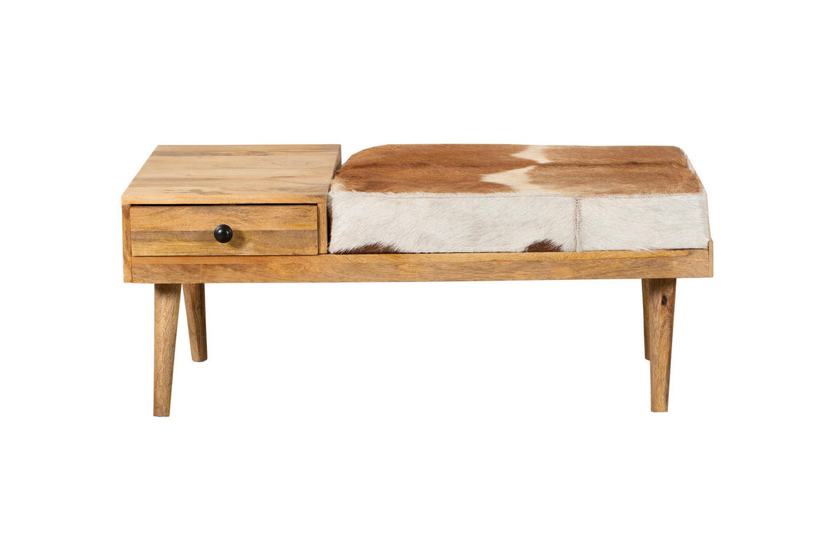 SITZBANK Arno Stauraum Mangoholz Braun 40x52,5x100,5cm - Braun, Holz (52.5/40/100.5cm) - DELUKE