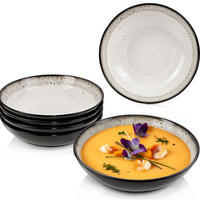 SUPPENTELLER SET SANSIBAR - 6 teilig aus Steingut - Schwarz, Keramik (20cm) - Sänger