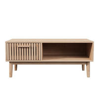 COUCHTISCH im skandinavischen Stil - mit 1 Schublade und offenem Fach - Eichefarben, Holzwerkstoff (100/50/43cm) - DELFA