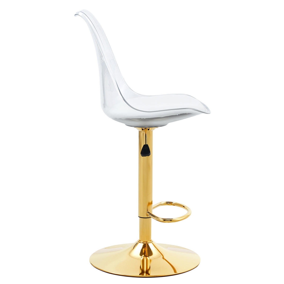 BARHOCKER 2er Set in Transparent & Gold 360° Drehung - Goldfarben, Kunststoff (46/120/53cm) - Urban Meuble