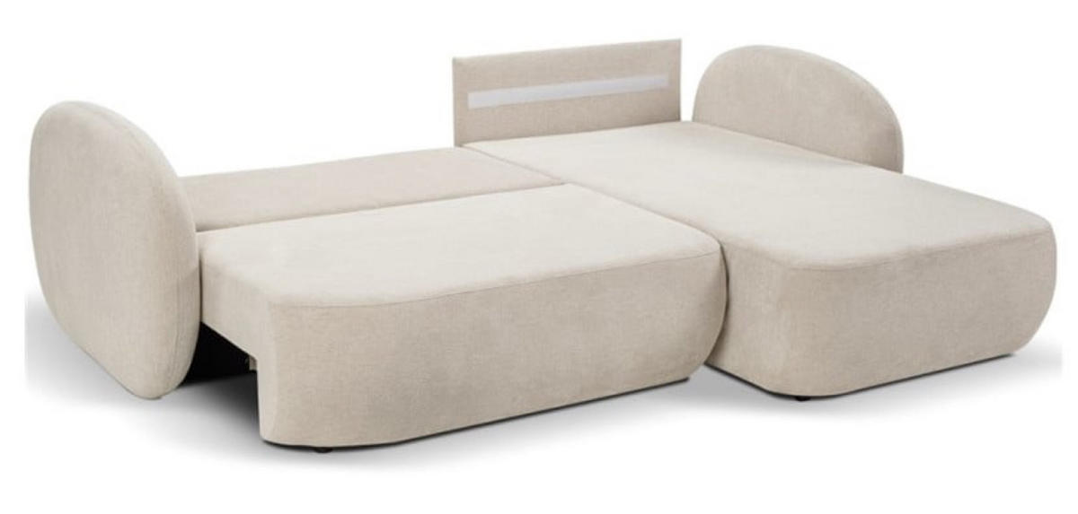 ECKSOFA Beige Olivio Ausziehbar Rechts - Beige, Naturmaterialien (174/248cm) - Sepro Meble