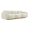 4-SITZER-SOFA Bouclé Stoff Weiß - Weiß/Braun, Holz/Textil (270/73/95cm) - Makamii