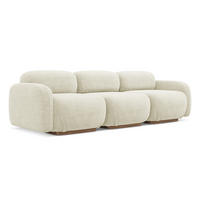 4-SITZER-SOFA Bouclé Stoff Weiß - Weiß/Braun, Holz/Textil (270/73/95cm) - Makamii