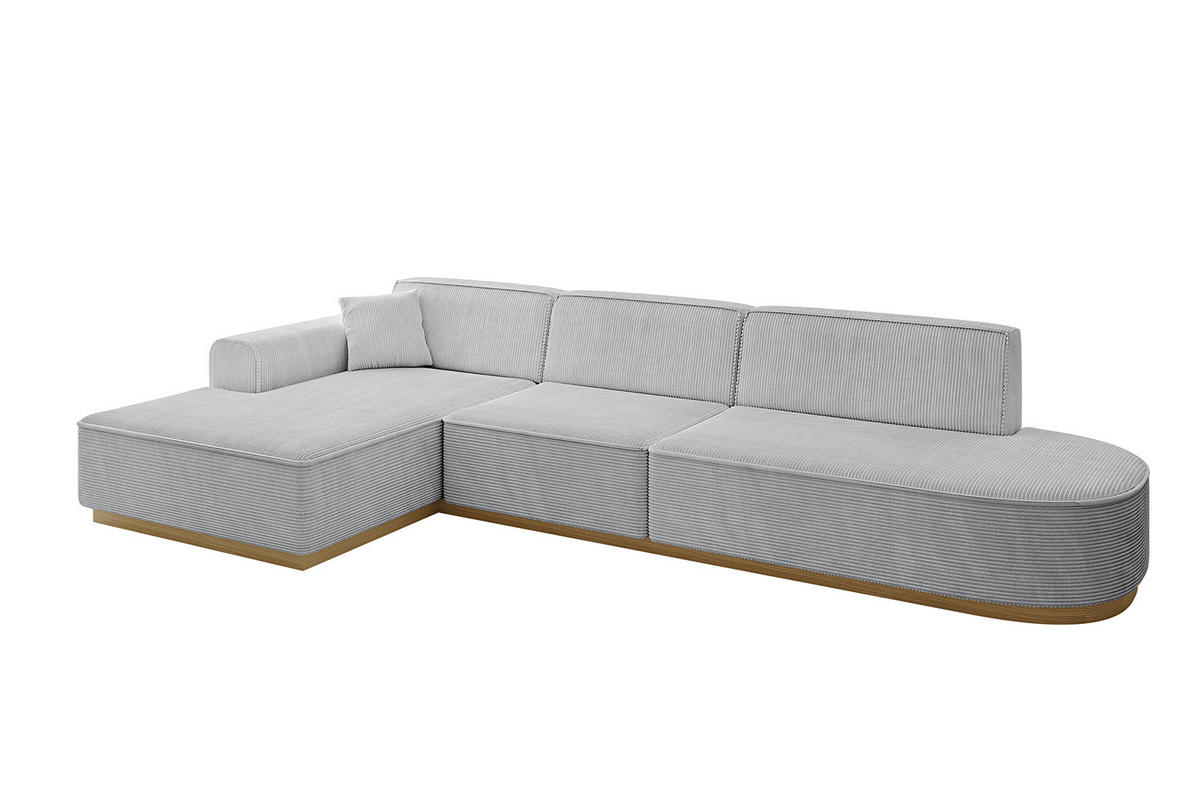 ECKSOFA Ottomane Links IREA-L2-v2 - 327x165x80 cm Grau - Grau, Holzwerkstoff/Textil (327/165cm) - ALTDECOR