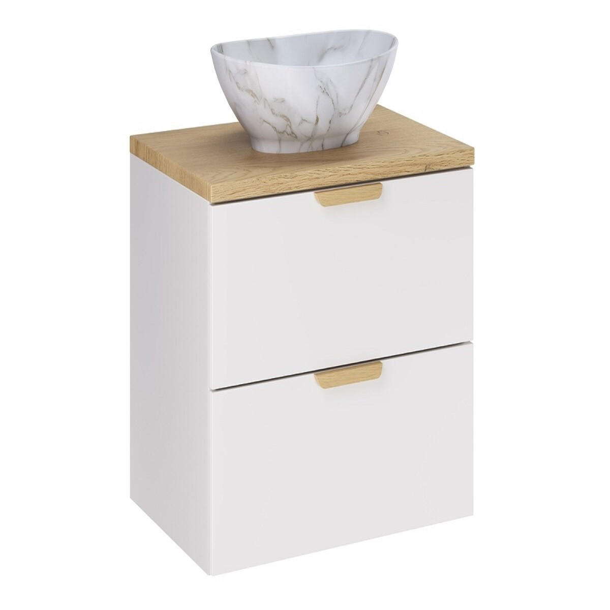 WASCHTISCHKOMBI 60 cm 3 Teile - Aster White A BM422 in Weiß/Matt - Weiß, Holz (60/50/46.5cm)